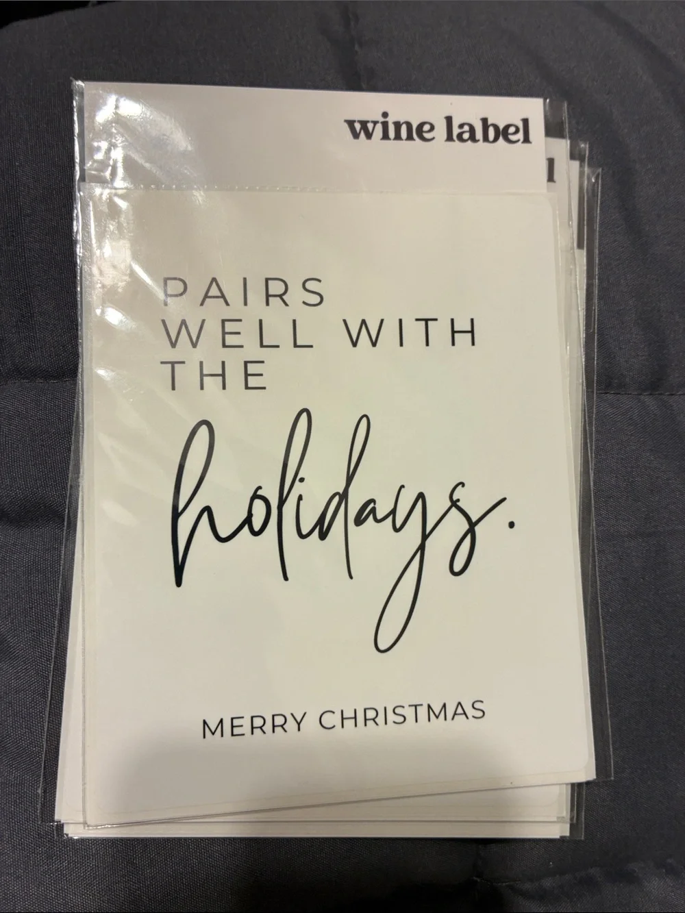 Wine 🍷 Label Sticker Pack of 5 - Black & White Typographic Designs - Humorous